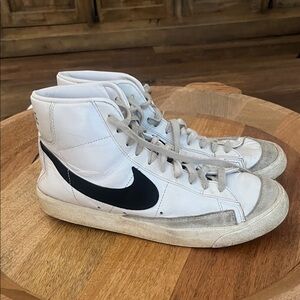 Nike White and Black High-Top Sneakers